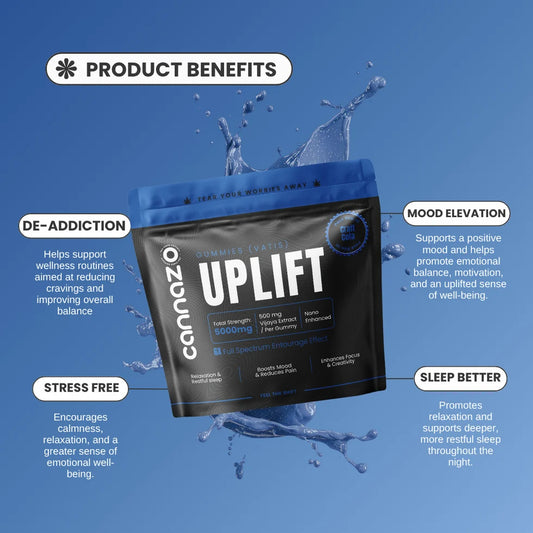 CANNAZO- Uplift Gummies (Vatis) – Craft Cola | 500mg | Support for De-addiction, Euphoria & Depression