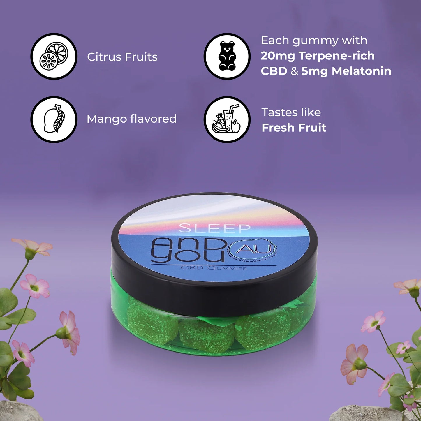 ANDYOU- Sleep&U Gummies (200mg CBD + 50mg Melatonin)