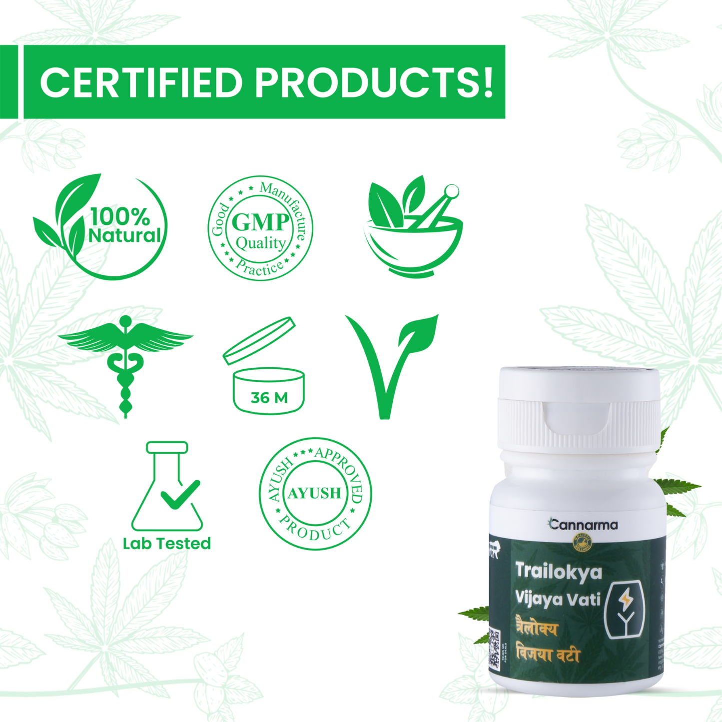 Cannarma Trailokya Vijaya Vati Pain Relief Tablet