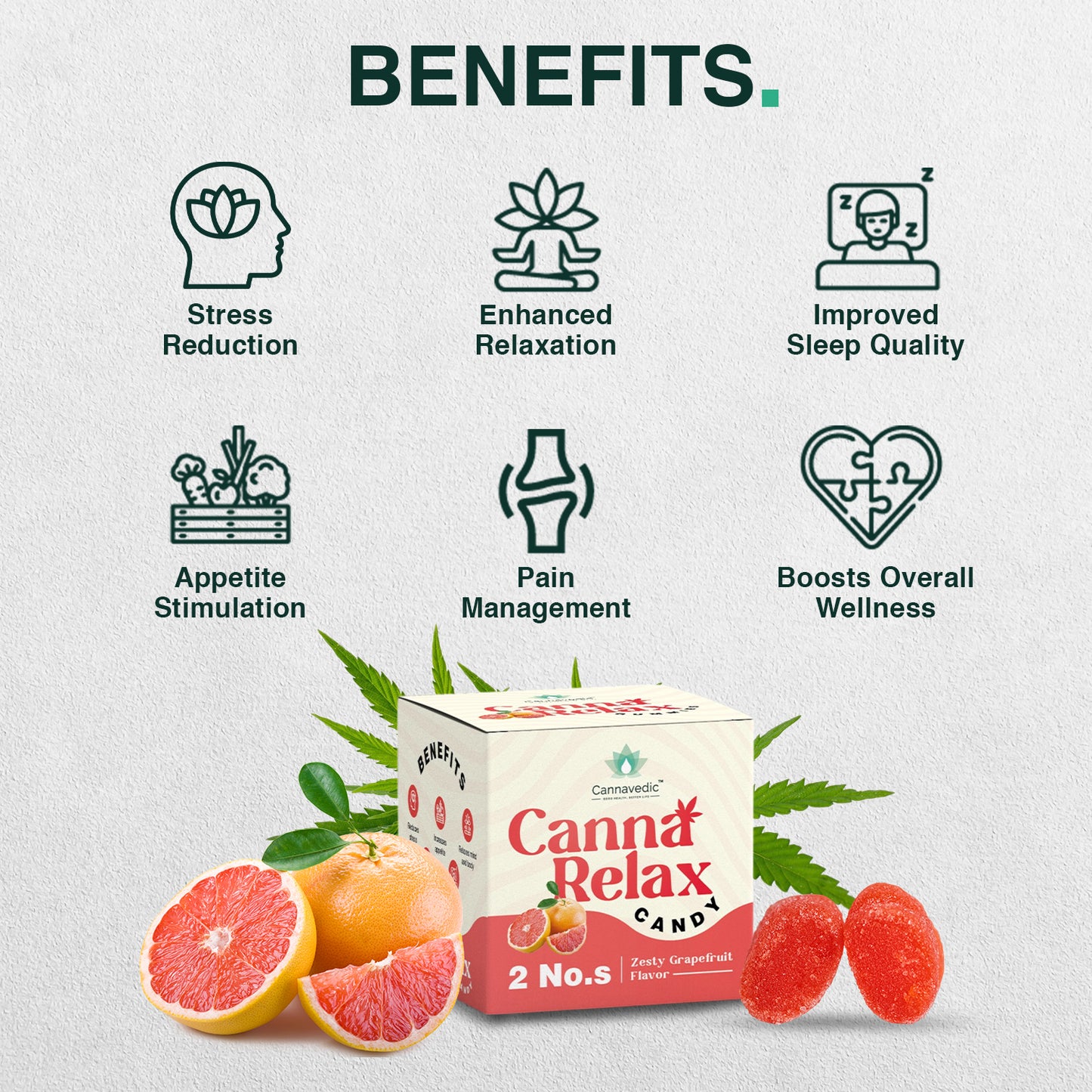 CANNAVEDIC-CannaRelax - Ayurvedic Vijaya Candy | Pack of 2 | (2:1|THC:CBD) - 60mg/ Candy