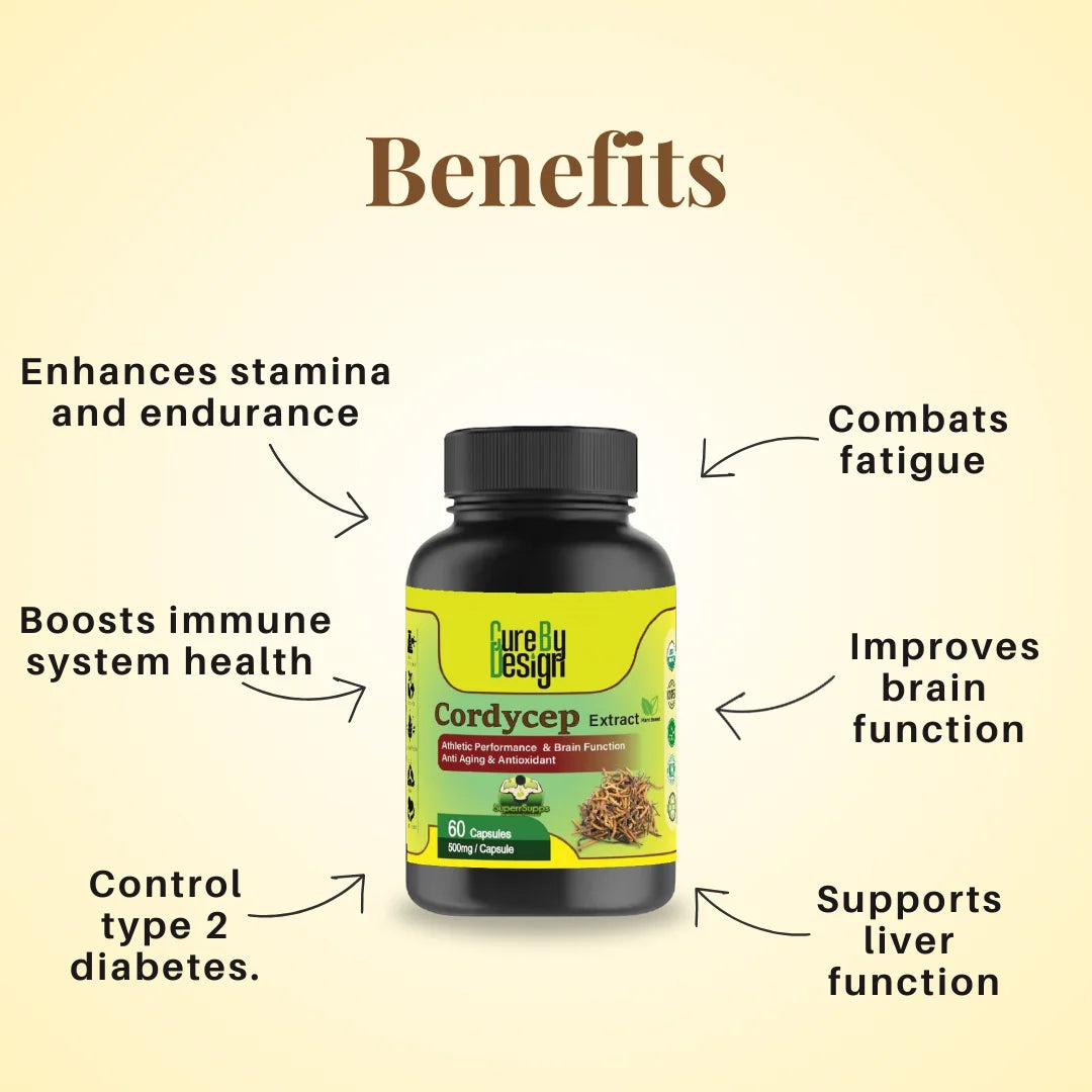 CURE BY DESIGN Cordyceps– Boost Your Energy & Endurance Naturally