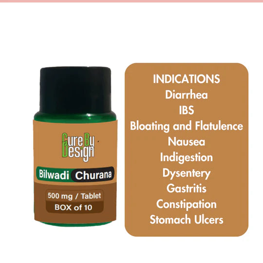 Cure By Design- Bilwadi Churana 500 mg/Tablet - Advanced Gut Support