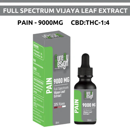 Cure By Design – Pain Relief Formula (30%Vijaya Full Spectrum Extract) 300mg/ml (CBD:THC – 1:4)