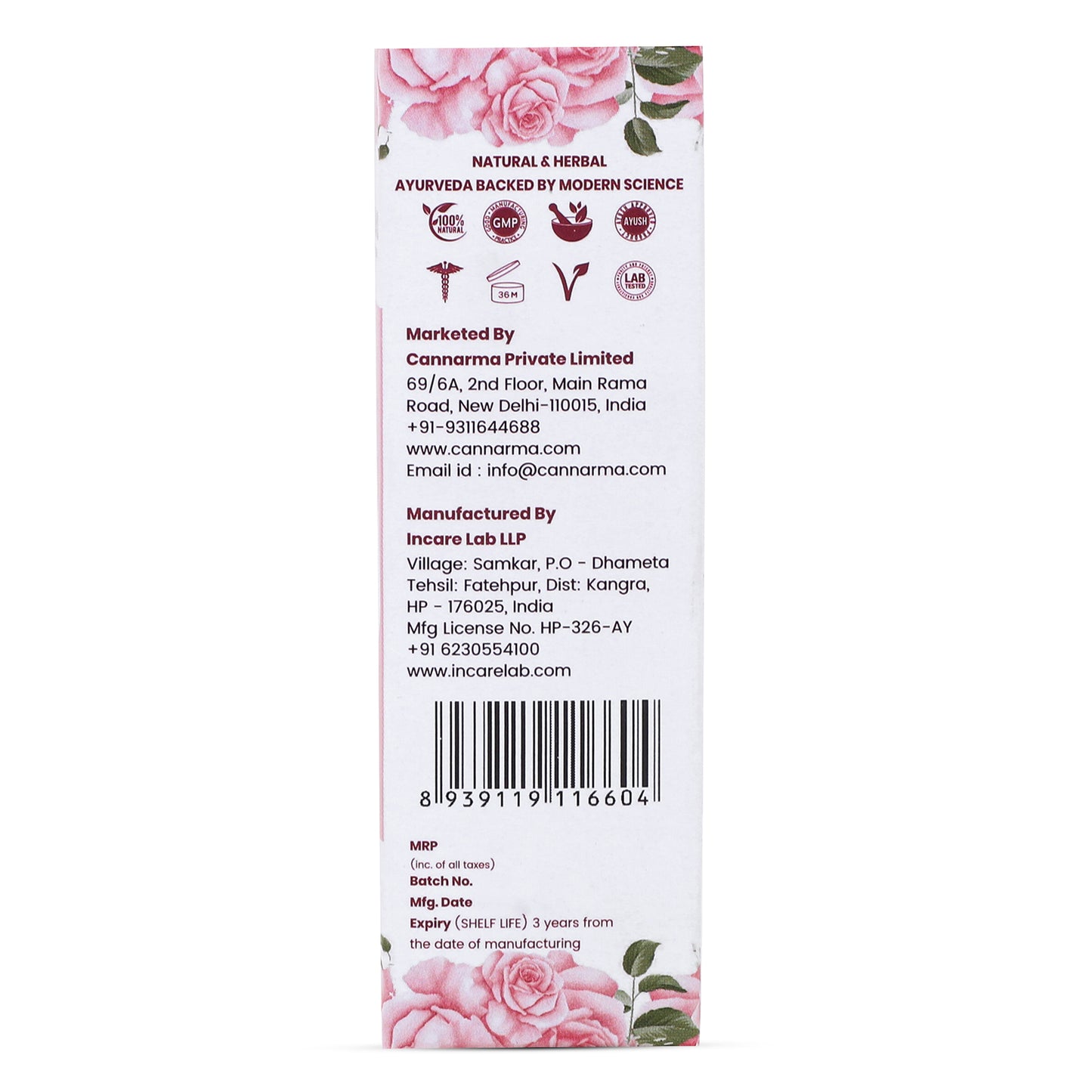 Cannarma Bulgarian Rose Water Spray
