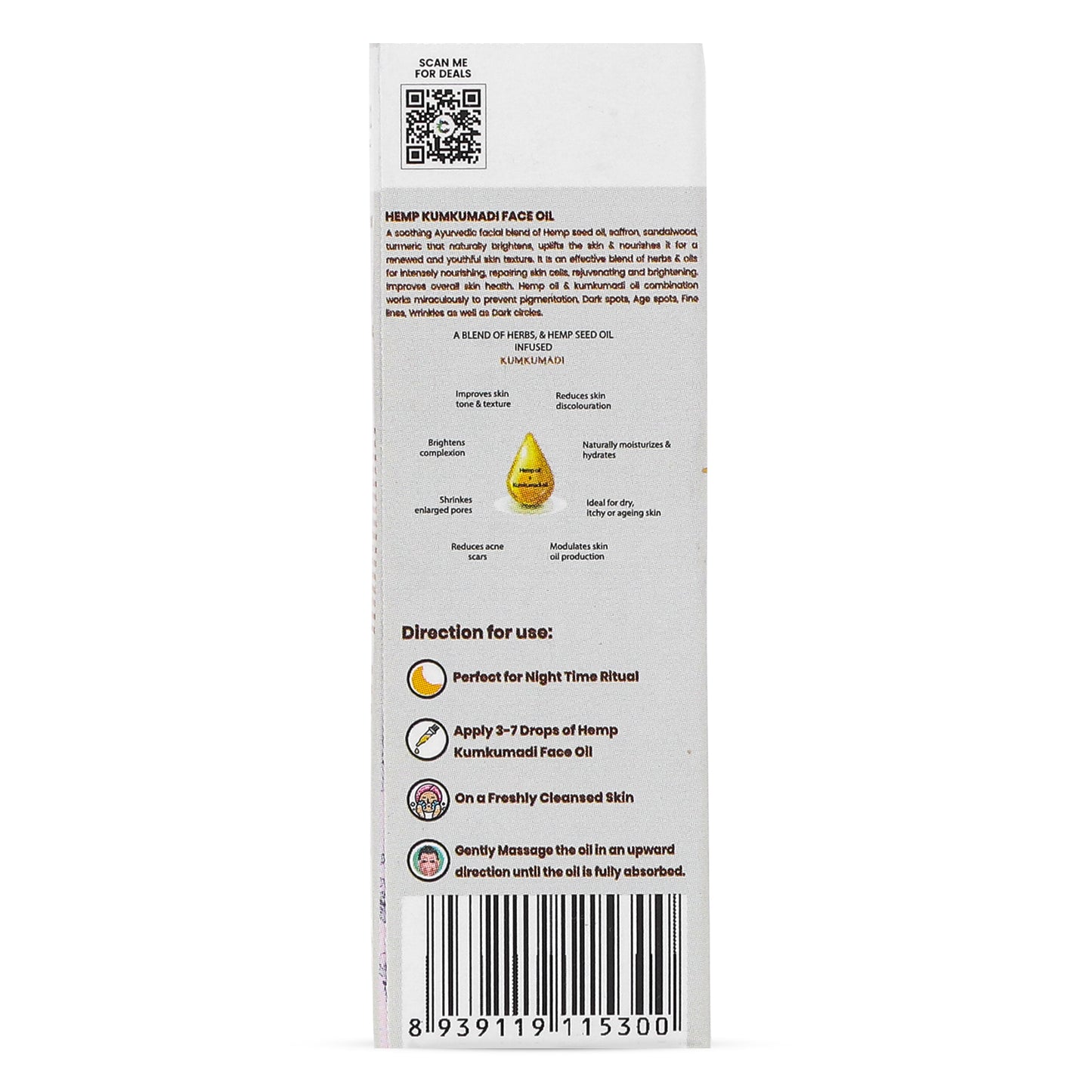 Cannarma Hemp Kumkumadi Tailam Face Oil
