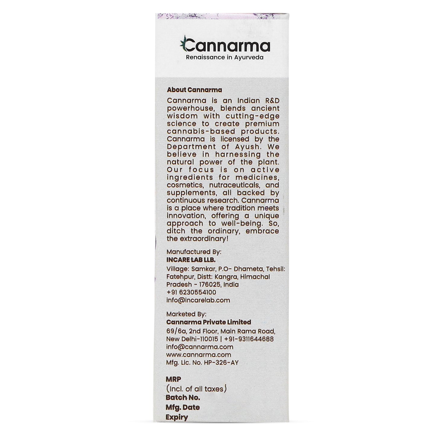 Cannarma Hemp Kumkumadi Tailam Face Oil