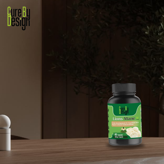 Cure By Design - Lions Mane – Enhance Your Cognitive Function & Memory(500mg/capsule)