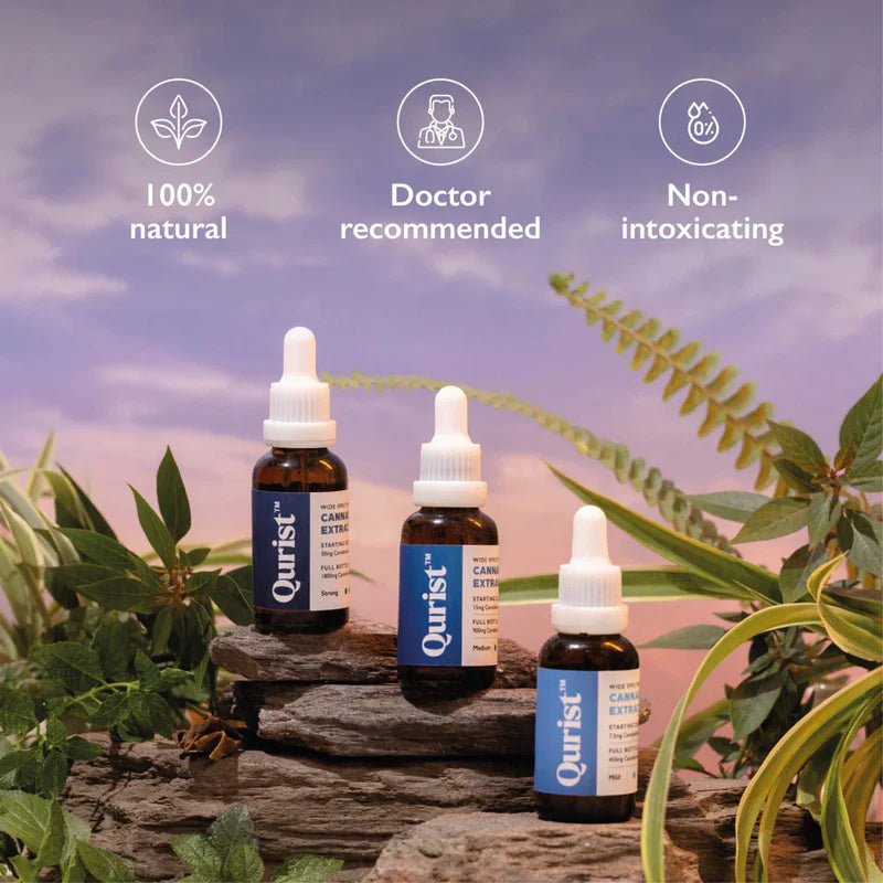 Qurist Broad Spectrum CBD Oil – Stress, Sleep & Pain Relief 450mg Mild
