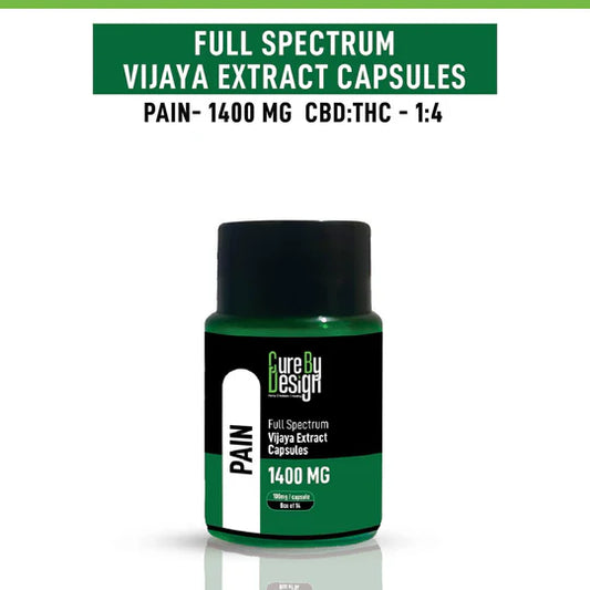 Cure By Design - Pain | 100mg/Capsule - THC Dominant (1:4 - CBD:THC)