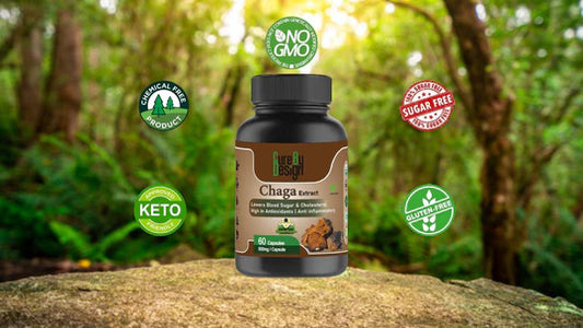 Cure By Design - Chaga Mushroom Capsules| Daily Antioxidant Support for Energy & Wellness