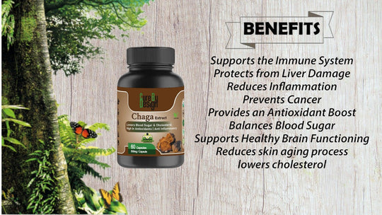 Cure By Design - Chaga Mushroom Capsules| Daily Antioxidant Support for Energy & Wellness