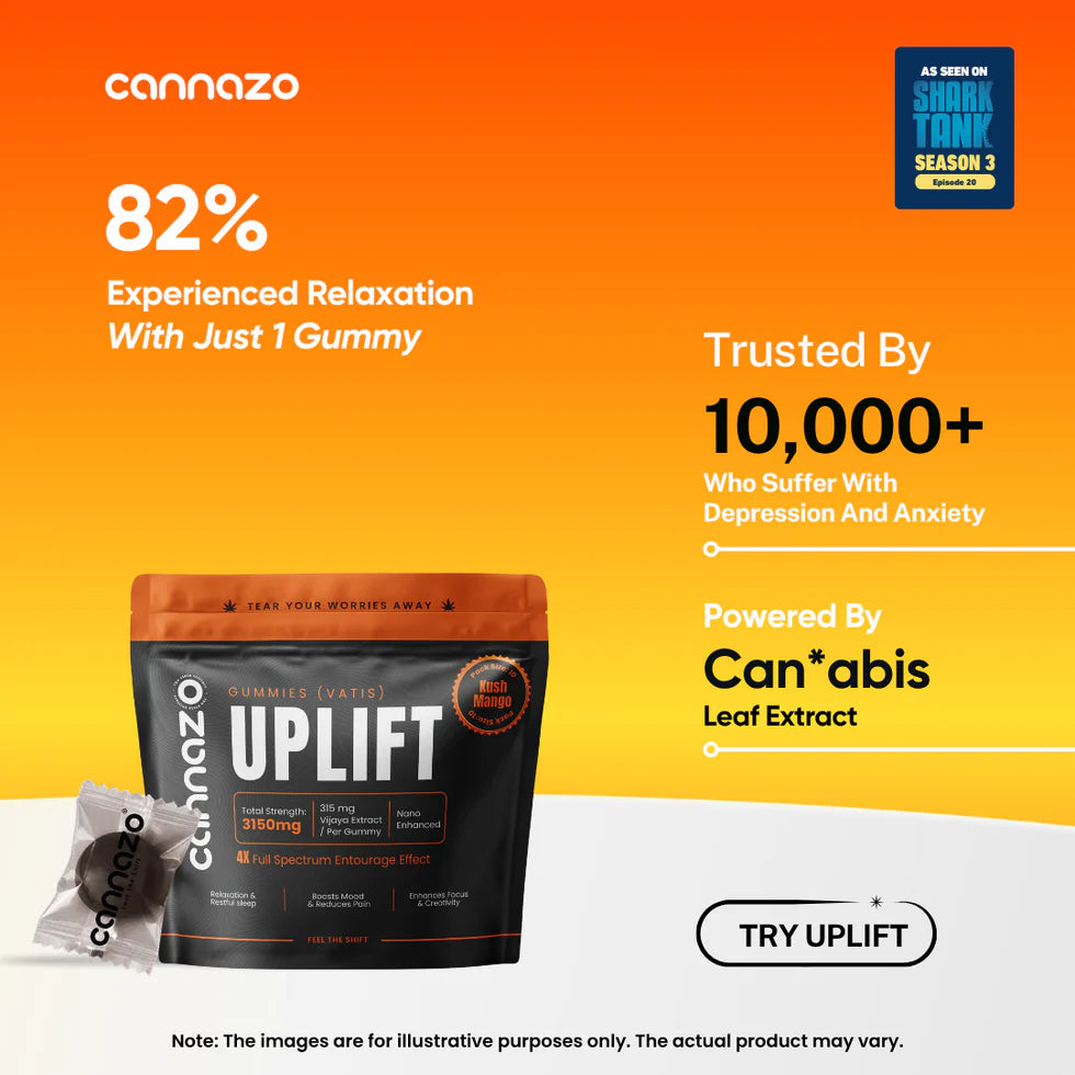 Cannazo- Uplift Gummies (Vatis) – 315mg Mango | Strong Support for Anxiety, Stress & Better Mood