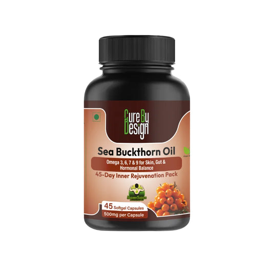 CURE BY DESIGN Sea Buckthorn Oil – Nourish Skin, Boost Energy & Protect Heart 500mg