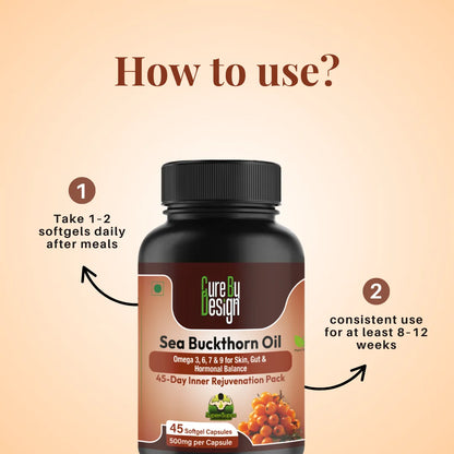 CURE BY DESIGN Sea Buckthorn Oil – Nourish Skin, Boost Energy & Protect Heart 500mg
