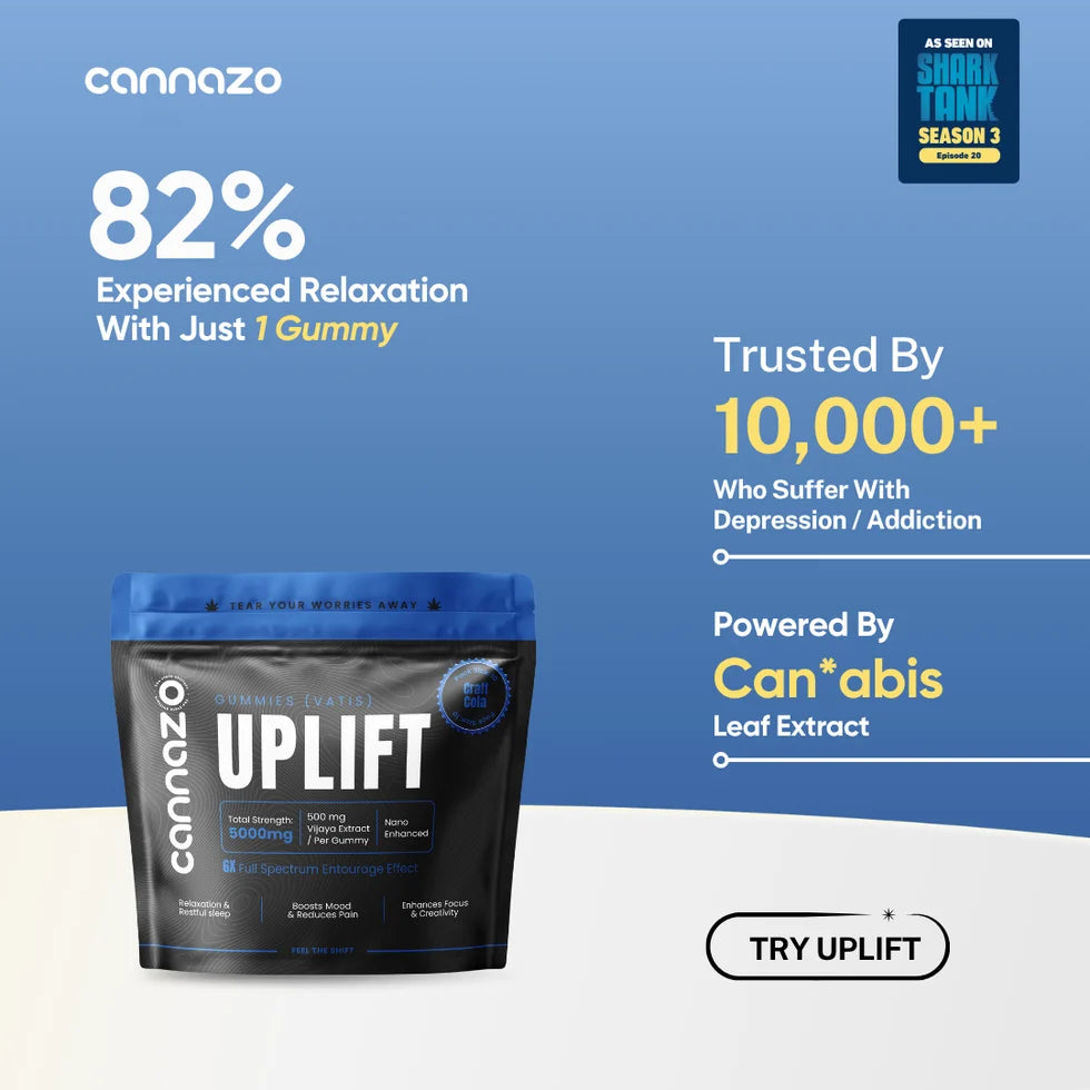 CANNAZO- Uplift Gummies (Vatis) – Craft Cola | 500mg | Support for De-addiction, Euphoria & Depression