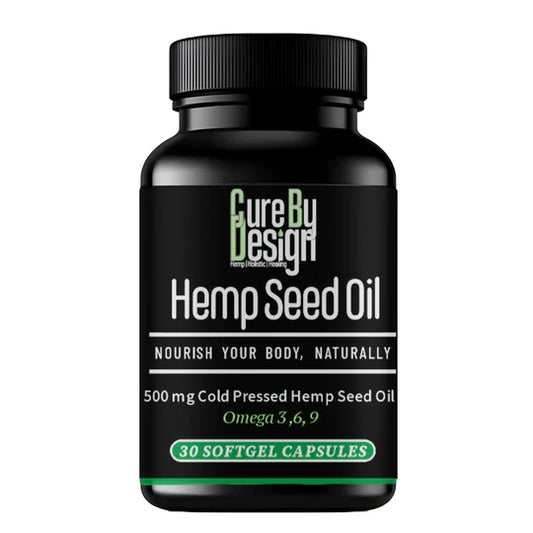 Cure By Design – Hemp Seed Oil Softgel Capsules (500mg)  Nourish from Within | Balance, Vitality & Wellness