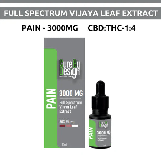 Cure By Design – Pain Relief Formula (30%Vijaya Full Spectrum Extract) 300mg/ml (CBD:THC – 1:4)