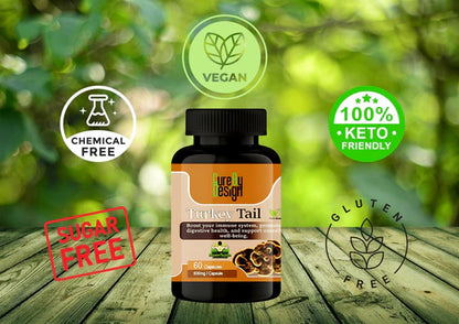 Cure by Design – Turkey Tail Capsules  Naturally Support Immunity | Reduce Inflammation | Enhance Vitality