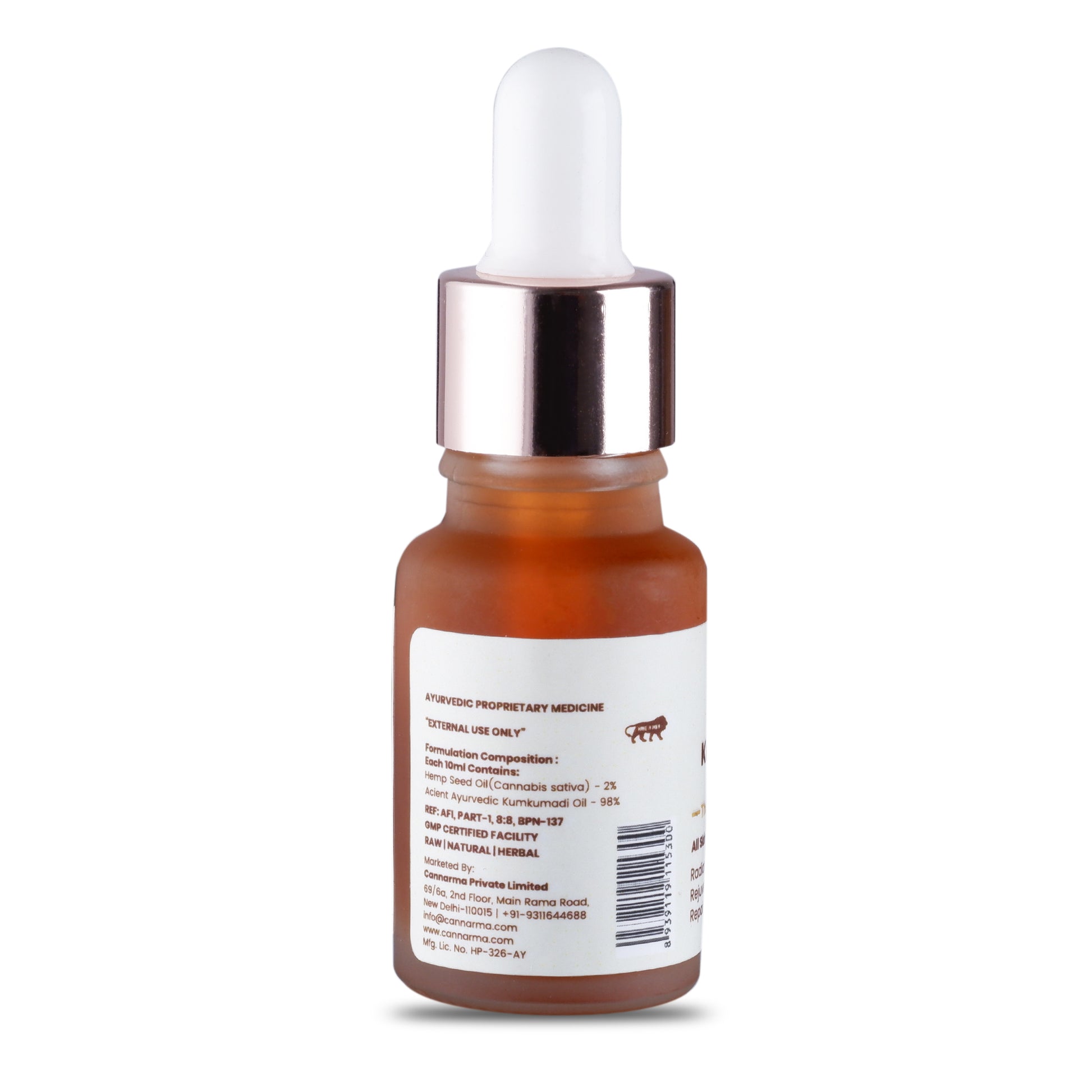 Cannarma Hemp Kumkumadi Tailam Face Oil 