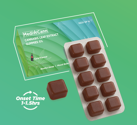 Medicann Cannabis Leaf Extract 135mg Gummies in Cola flavour