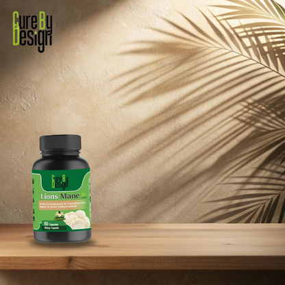 Cure By Design - Lions Mane – Enhance Your Cognitive Function & Memory(500mg/capsule)