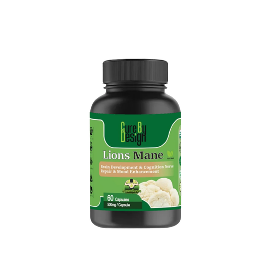 Cure By Design - Lions Mane – Enhance Your Cognitive Function & Memory(500mg/capsule)