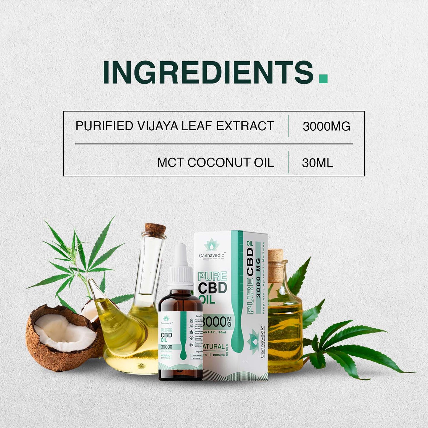 CANNAVEDIC-Pure CBD Oil Natural 3000mg | 30ml