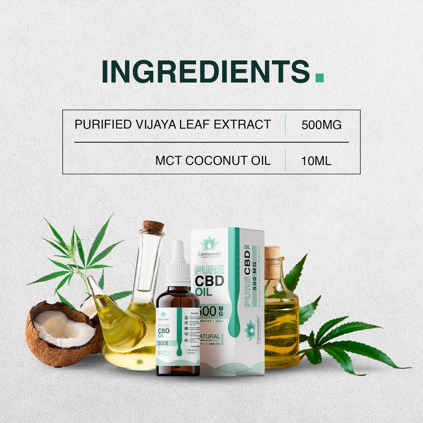 CANNAVEDIC-Pure CBD Oil Natural 500mg | 10ml - 50mg/ml