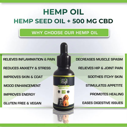 Cure By Design Hemp Oil for Pets - 500mg