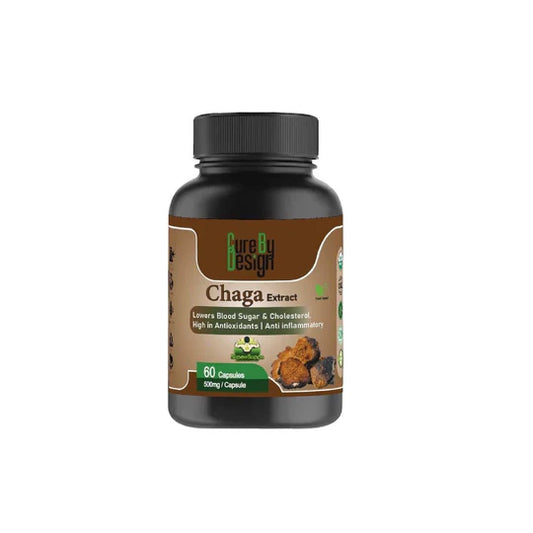 Cure By Design - Chaga Mushroom Capsules| Daily Antioxidant Support for Energy & Wellness