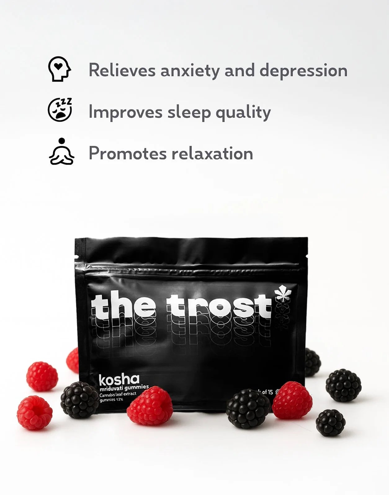 Trost-Kosha Mriduvati Gummies – Berry Blast Flavor, 13% Cannabis Extract